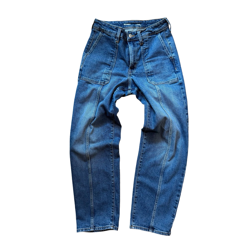 Old Navy High Rise OG Loose Jeans Women’s 4 Blue Wide Leg Carpenter 27"